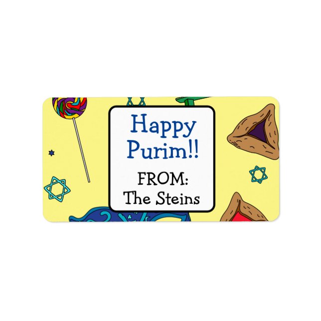 Étiquettes de adresse Shaloch Manot personnalisés (Devant)