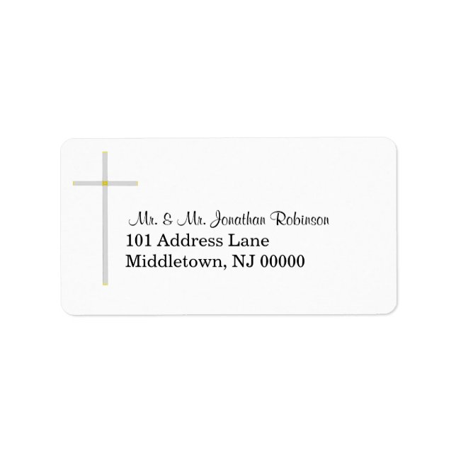 Étiquettes de adresse Silver Gold Cross (Devant)