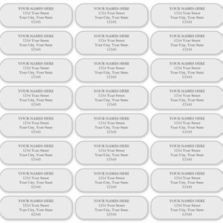 Étiquettes de adresse simples aux angles arrondis 