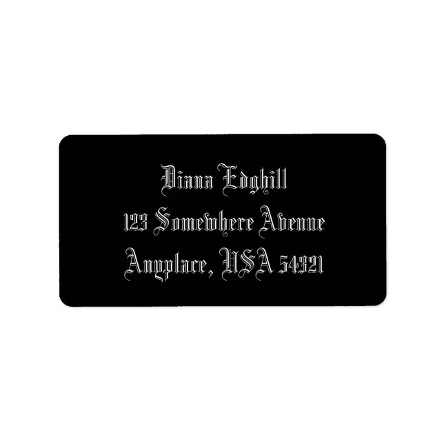 Étiquettes de adresse simples noirs (Devant)