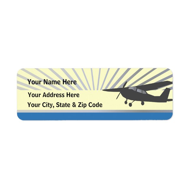 Étiquettes de adresse sur mesure de l'aviation de  (Devant)