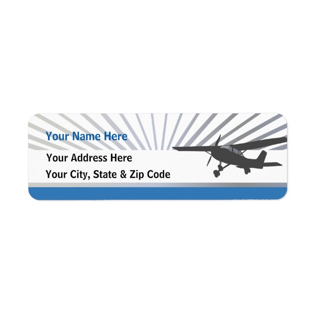 Étiquettes de adresse sur mesure de l'aviation de  (Devant)