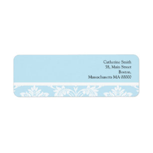 Étiquettes de adresse Tiffany et White Damask