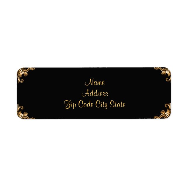Étiquettes de adresse tourbillons floraux ornés (Devant)