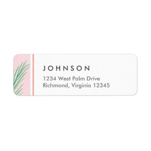Étiquettes de adresse tropicaux de retour de rose