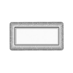 Étiquettes de adresse vierges de fleurs d'argent
