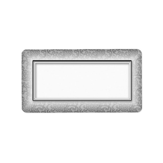 Étiquettes de adresse vierges de fleurs d'argent (Devant)