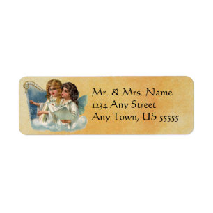 Étiquettes de adresse vintages d'ange de Noël
