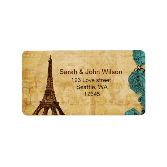 étiquettes de adresse vintages de Paris de Tour
