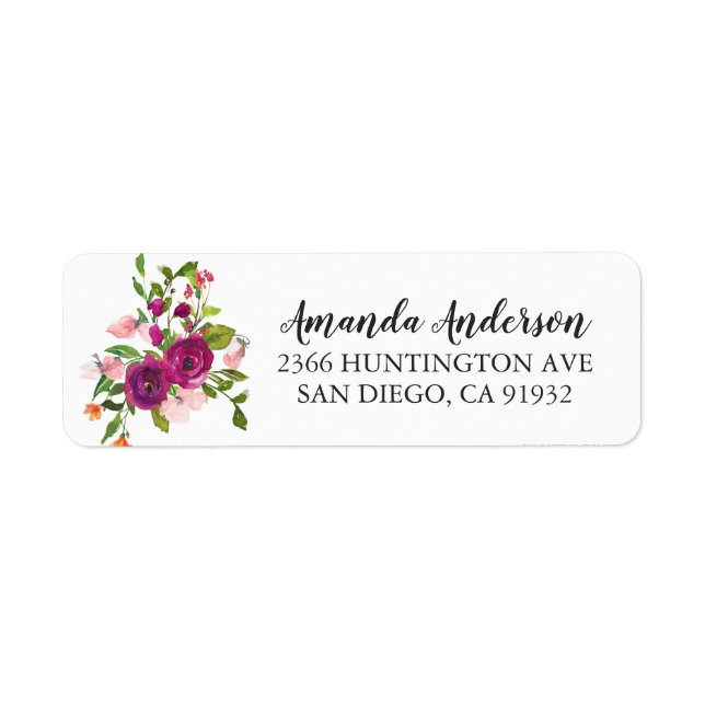 Étiquettes de Baby Shower Fleurs Rose Pâle & Marsa (Devant)
