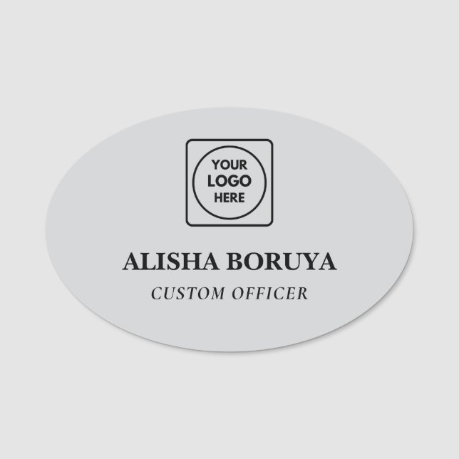 Étiquettes de badge en logo argent brossé pour le  (Devant)
