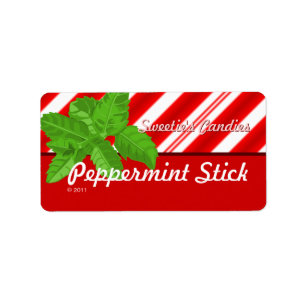 Étiquettes de bâton de menthe poivrée