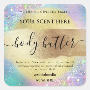 Étiquettes de Beurre-corps en or Cotton Candy Past