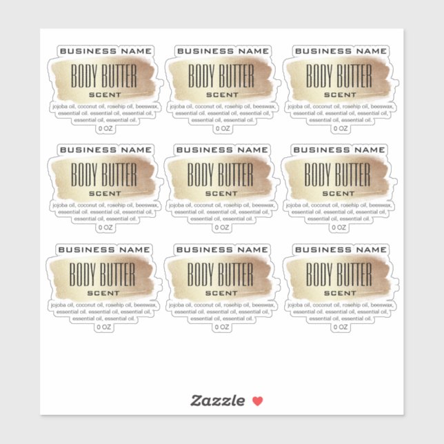 Étiquettes de Beurre Corps transparent (Feuille)