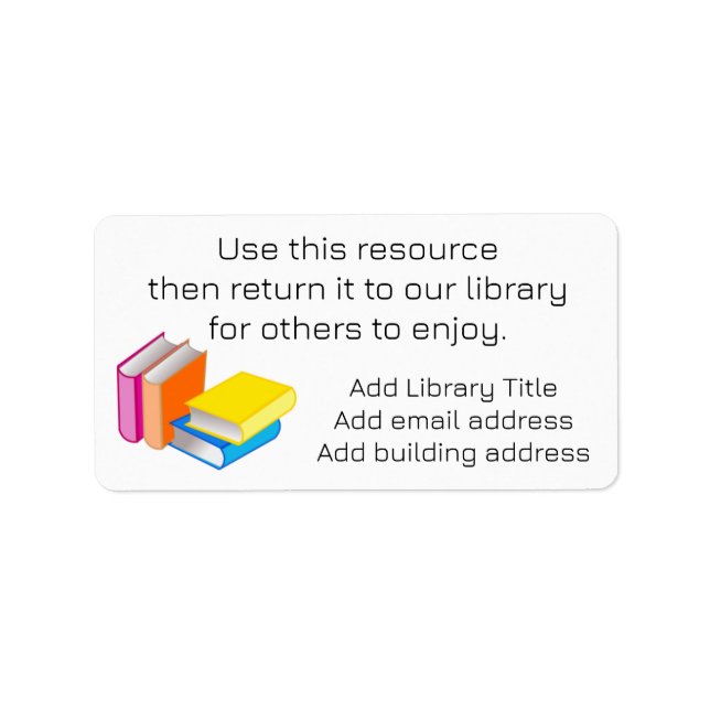Étiquettes de bibliothèque / centre multimédia (Devant)