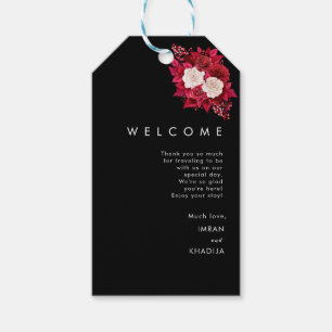 Étiquettes de bienvenue pour mariage avec feuille 