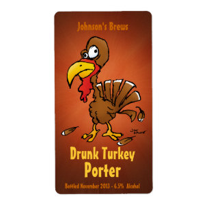 Étiquettes de bière Homebew avec la Turquie drô