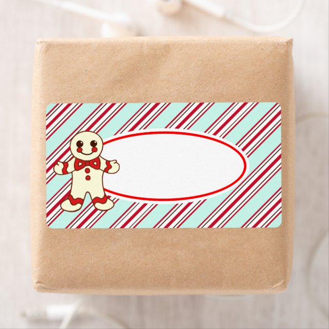 Étiquettes de biscuits de Noël à la menthe poivrée (En situation)