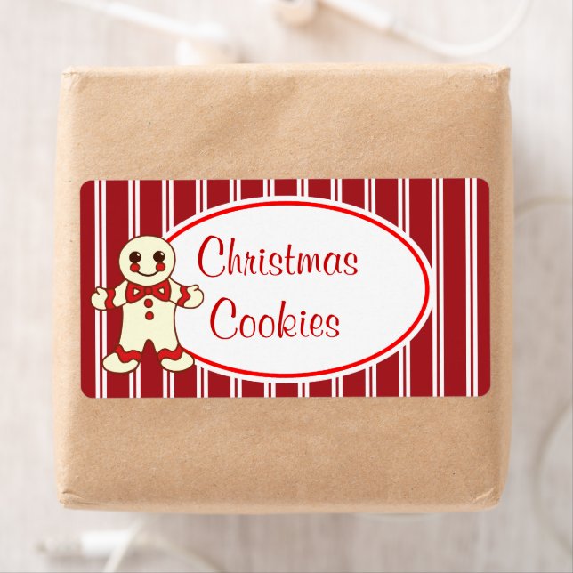 Étiquettes de biscuits de Noël au pain d'épice (En situation)