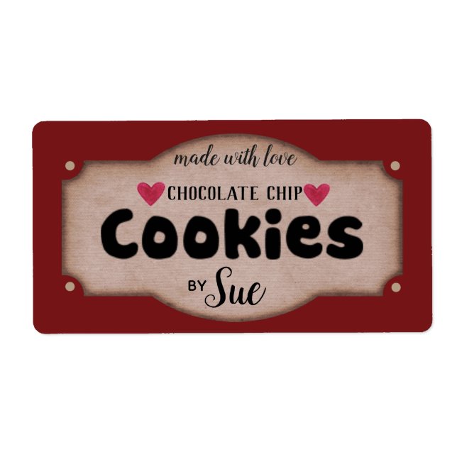 Étiquettes de biscuits Vintages personnalisés (Devant)