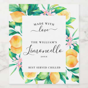 Étiquettes de boisson de Limoncello maison personn