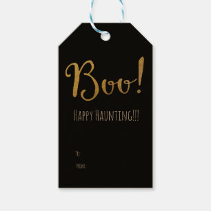 Étiquettes de BOO Halloween Faux Dorure Feuille As
