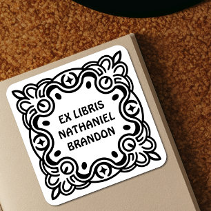 Étiquettes de bookplate Ex Libris Groovy Swirls -