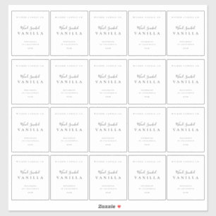 Étiquettes de bougie 2,5x3" pour entreprise de bra