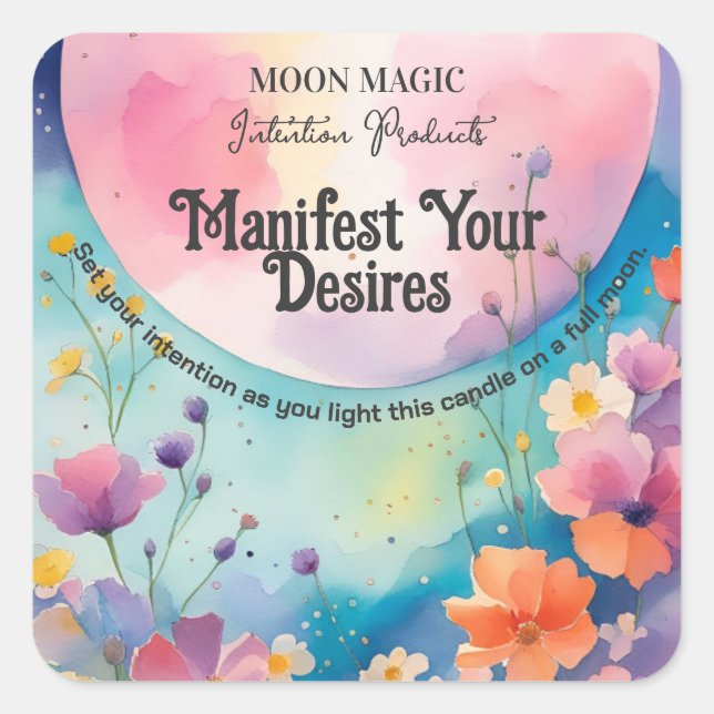 Étiquettes de bougie de cristal de lune (Devant)