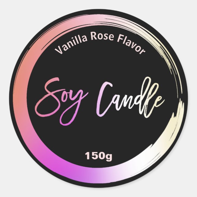 Étiquettes de bougie de soja à cadre peint avec ef (Devant)