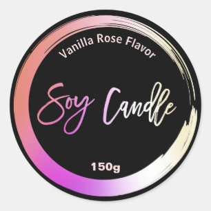 Étiquettes de bougie de soja à cadre peint avec ef