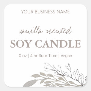 Étiquettes de bougie de soja neutre