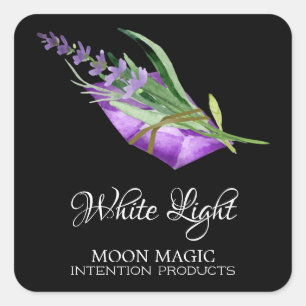 Étiquettes de bougie d'intention de lumière blanch