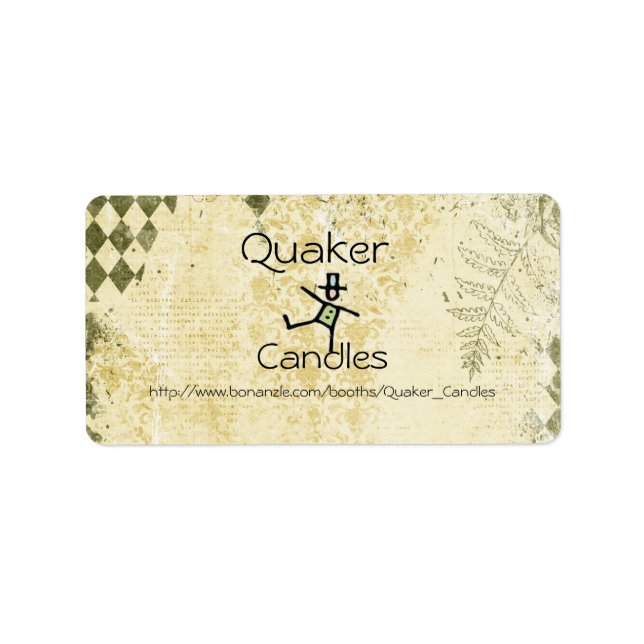 Étiquettes de bougie Quaker (Devant)