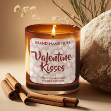 Étiquettes de bougie roses personnalisées pour la