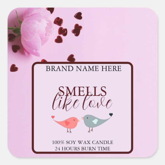 Étiquettes de bougies amour pastel doux parfaites  (Devant)