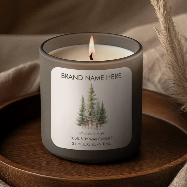 Étiquettes de bougies Sapins de Noël et Cerfs (Créateur téléchargé)