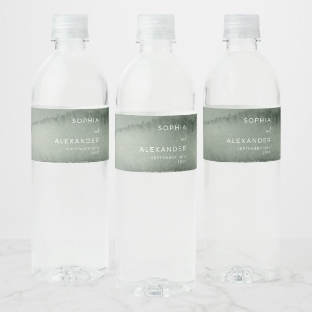 Étiquettes de bouteille aquarelle de mariage moder (Bouteilles)
