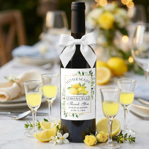 Étiquettes de bouteille de limoncello doré à l'aqu