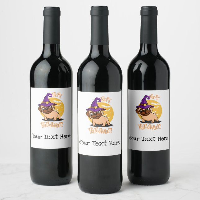 Étiquettes de bouteille de Puggy Halloween (Bouteilles)