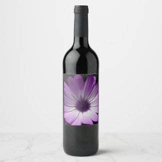 Étiquettes de bouteille de vin à fleurs violet de 