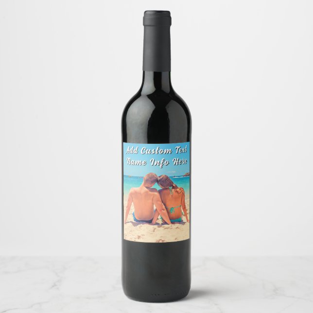 Étiquettes de bouteille de vin avec texte personna (Devant)