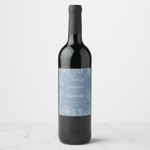 Étiquettes de bouteille de vin de mariage élégante