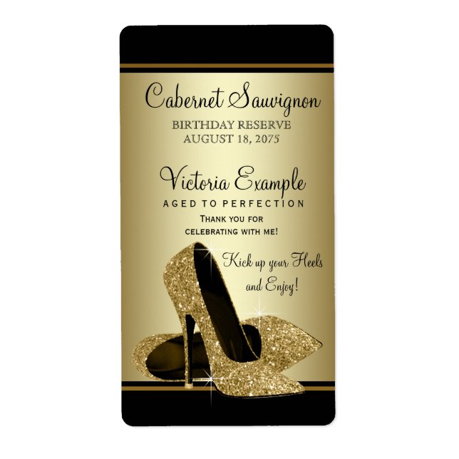 Étiquettes de bouteille de vin en forme de chaussu (Devant)