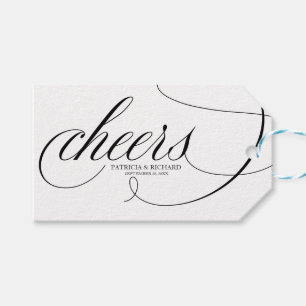 Étiquettes de bouteille de vin Fancy Black Script