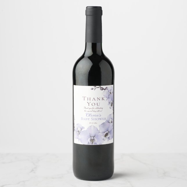 Étiquettes de bouteille de vin Lavande Orchidée po (Devant)