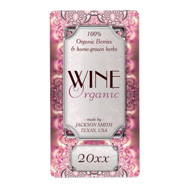 Étiquettes de bouteille de vin sur mesure Dreamy P (Devant)