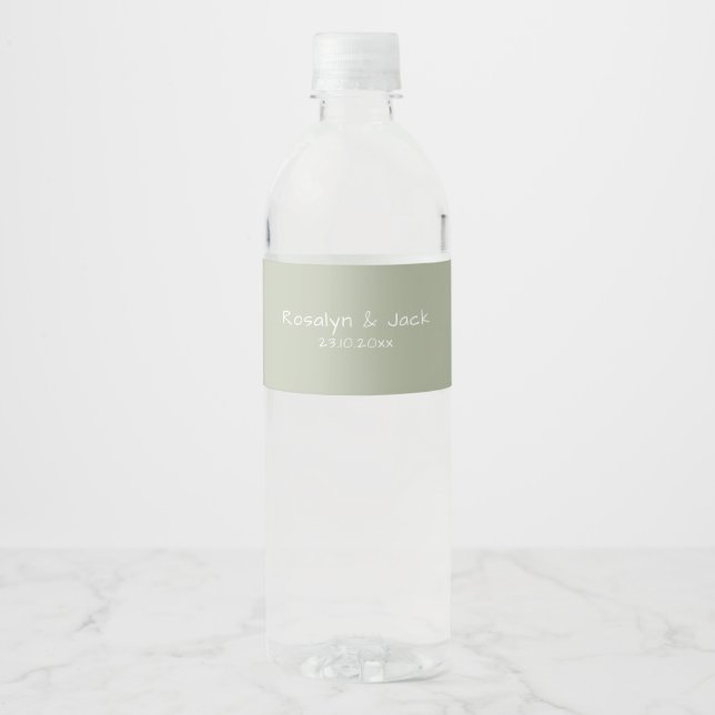 Étiquettes de bouteille d'eau à l'écriture manuscr (Devant)