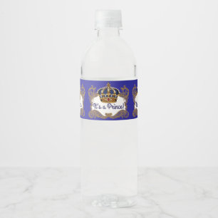 Étiquettes de bouteille d'eau Couronne Royale Prin
