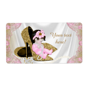 Étiquettes de bouteille d'eau de Baby shower fille